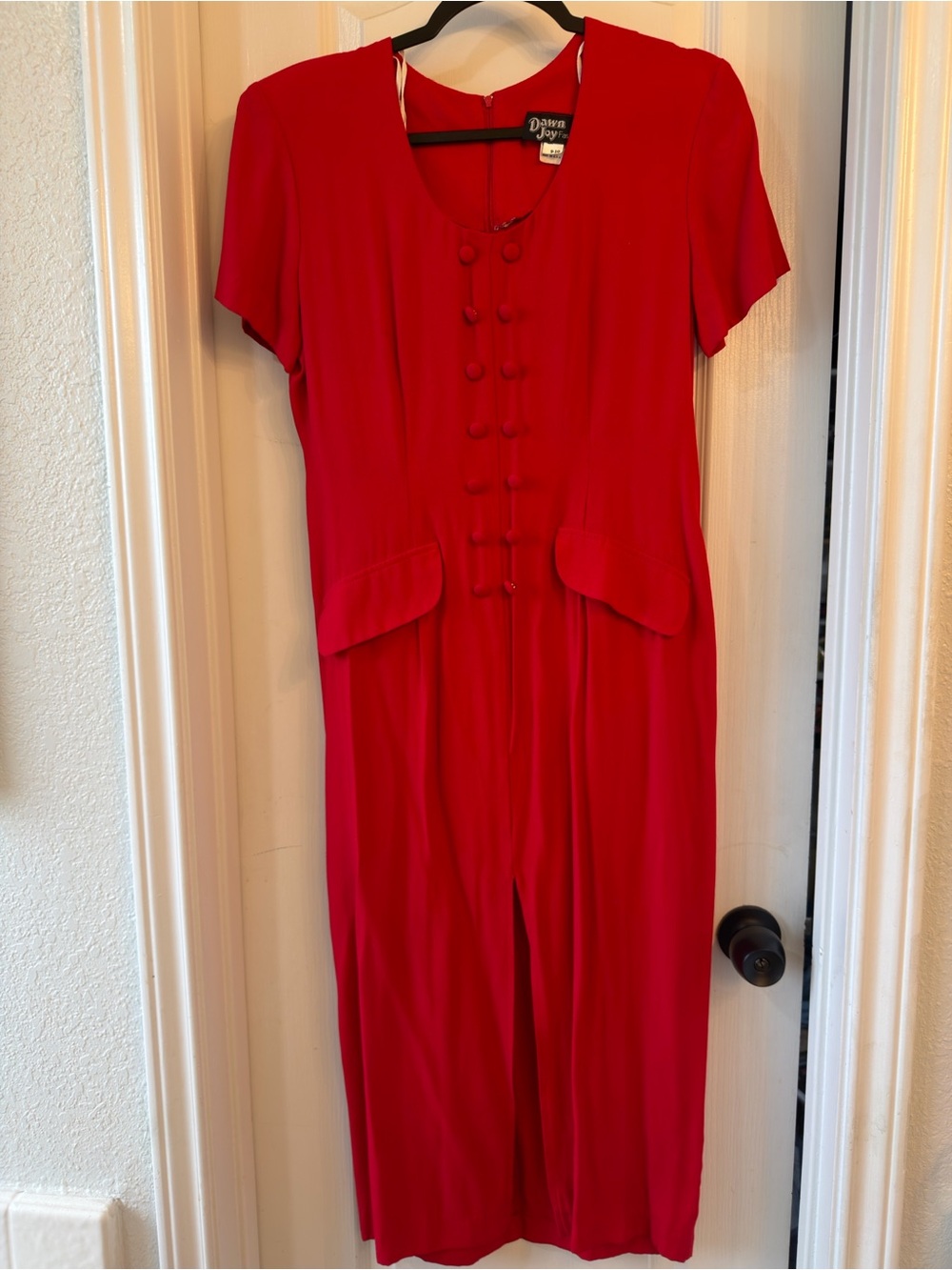 Dawn Joy Red Short-Sleeve Vintage dress